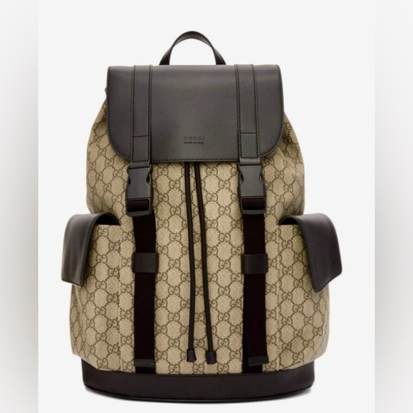 Gucci Other - Gucci Beige and Black GG Supreme Backpack